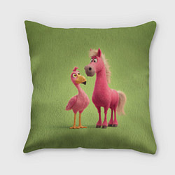 Подушка квадратная Розовые они такие, цвет: 3D-принт