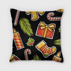 Подушка квадратная Рождественский вайб, цвет: 3D-принт