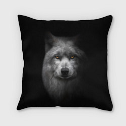Подушка квадратная Суровый волк с холодным нордическим взглядом, цвет: 3D-принт
