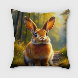 Подушка квадратная Зайчик в лесу