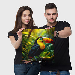 Подушка квадратная Тукан на ветке, цвет: 3D-принт — фото 2