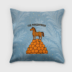 Подушка квадратная Год мандаринов 2026, цвет: 3D-принт