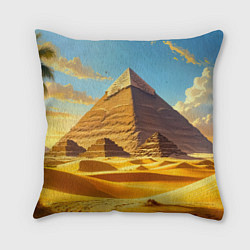 Подушка квадратная Величие пирамид на закате, цвет: 3D-принт