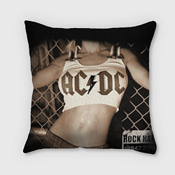 Подушка квадратная AC/DC Girl, цвет: 3D-принт