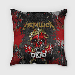 Подушка квадратная Metallica XXX, цвет: 3D-принт