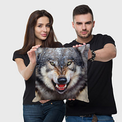 Подушка квадратная Взгляд волка, цвет: 3D-принт — фото 2