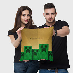 Подушка квадратная Minecraft Sssss, цвет: 3D-принт — фото 2