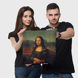 Подушка квадратная Леонардо да Винчи - Мона Лиза, цвет: 3D-принт — фото 2
