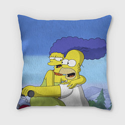 Подушка квадратная Гомер и Мардж, цвет: 3D-принт