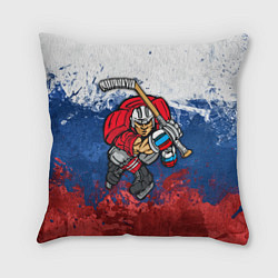 Подушка квадратная Русский хоккеист, цвет: 3D-принт