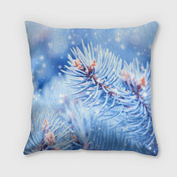 Подушка квадратная Снежные иголки, цвет: 3D-принт