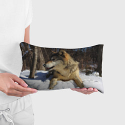 Подушка-антистресс Волк лежит на снегу, цвет: 3D-принт — фото 2