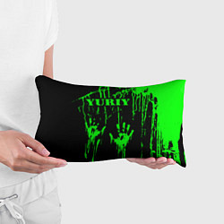 Подушка-антистресс Юрий следы рук в зеленой краске, цвет: 3D-принт — фото 2