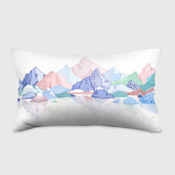 Подушка-антистресс Разноцветные пастельные оттенки гор в отражении во, цвет: 3D-принт