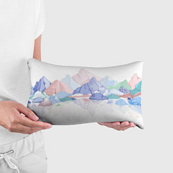 Подушка-антистресс Разноцветные пастельные оттенки гор в отражении во, цвет: 3D-принт — фото 2