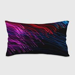 Подушка-антистресс Цветные неоновые линии на чёрном фоне Colored neon