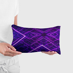 Подушка-антистресс Неоновые ромбы в абстракции - Фиолетовый, цвет: 3D-принт — фото 2