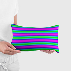 Подушка-антистресс Зеленый и фиолетовые яркие неоновые полосы striped, цвет: 3D-принт — фото 2