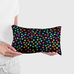 Подушка-антистресс Сердечки разноцветные на черном, цвет: 3D-принт — фото 2