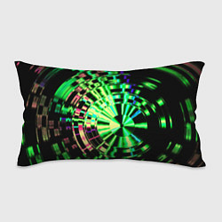 Подушка-антистресс Неоновые дискообразные узоры - Зелёный, цвет: 3D-принт