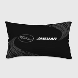 Подушка-антистресс Jaguar Speed на темном фоне со следами шин, цвет: 3D-принт