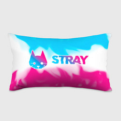 Подушка-антистресс Stray neon gradient style: надпись и символ, цвет: 3D-принт