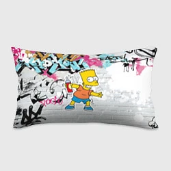Подушка-антистресс Барт Симпсон на фоне стены с граффити, цвет: 3D-принт