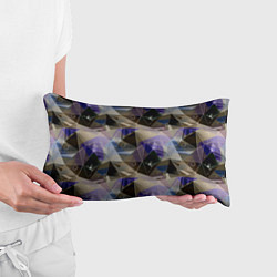 Подушка-антистресс Полигональный абстрактный: бежевый, коричневый, си, цвет: 3D-принт — фото 2
