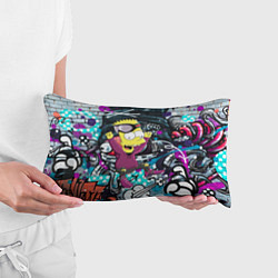 Подушка-антистресс Спортивный Барт Симпсон на фоне граффити, цвет: 3D-принт — фото 2