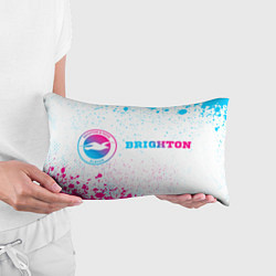 Подушка-антистресс Brighton neon gradient style: надпись и символ, цвет: 3D-принт — фото 2