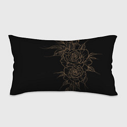 Подушка-антистресс Элегантные розы на черном фоне, цвет: 3D-принт