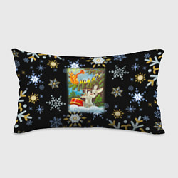 Подушка-антистресс Новый год зайчик играет на барабане, цвет: 3D-принт