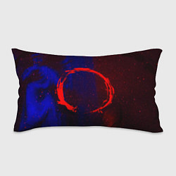 Подушка-антистресс Синий и красный абстрактный дым и краски, цвет: 3D-принт