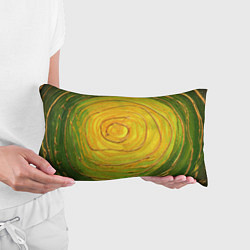 Подушка-антистресс Желто-зеленая текстурная абстракция акрилом, цвет: 3D-принт — фото 2