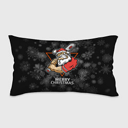 Подушка-антистресс Merry Christmas! Cool Santa with a baseball bat, цвет: 3D-принт