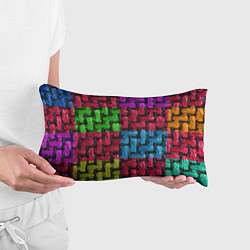 Подушка-антистресс Грубая вязка - цветная клетка - fashion 2044, цвет: 3D-принт — фото 2