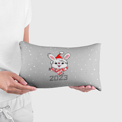 Подушка-антистресс Белый кролик в шарфе 2023, цвет: 3D-принт — фото 2