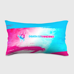 Подушка-антистресс Death Stranding neon gradient style: надпись и сим, цвет: 3D-принт