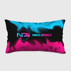 Подушка-антистресс Mass Effect - neon gradient: надпись и символ, цвет: 3D-принт