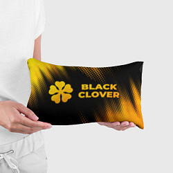 Подушка-антистресс Black Clover - gold gradient: надпись и символ, цвет: 3D-принт — фото 2