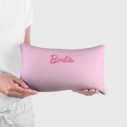Подушка-антистресс Барби - логотип на клетчатом фоне, цвет: 3D-принт — фото 2