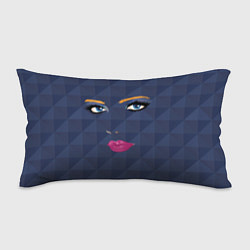 Подушка-антистресс Женское лицо с голубыми глазами и розовыми губами, цвет: 3D-принт