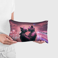 Подушка-антистресс Влюбленные кибер-котики, цвет: 3D-принт — фото 2