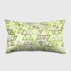 Подушка-антистресс Геометрический светло-зелёный паттерн из треугольн, цвет: 3D-принт