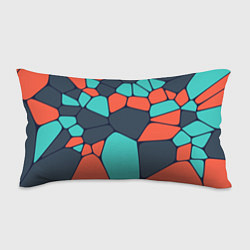 Подушка-антистресс Абстрактный паттерн из светло-синих, чёрный и оран, цвет: 3D-принт