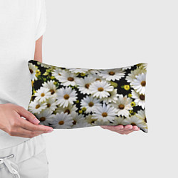 Подушка-антистресс Белые цветы ромашки - летний паттерн, цвет: 3D-принт — фото 2