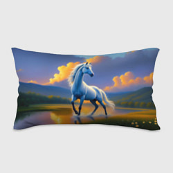 Подушка-антистресс Белая лошадь на рассвете, цвет: 3D-принт