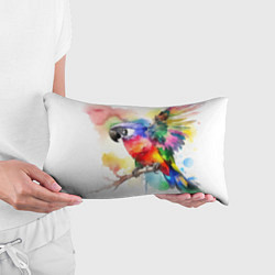 Подушка-антистресс Разноцветный акварельный попугай, цвет: 3D-принт — фото 2