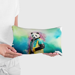 Подушка-антистресс Прикольный панда в модной куртке, цвет: 3D-принт — фото 2