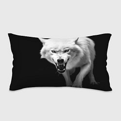 Подушка-антистресс Агрессивный белый волк, цвет: 3D-принт